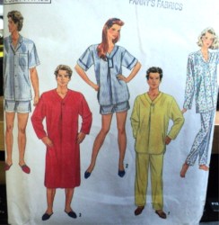 7071 Simplicity HIM HER SS-LS NIGHTSHIRT, SHORT-LONG  PAJAMAS PATTERN XS-XL uncut